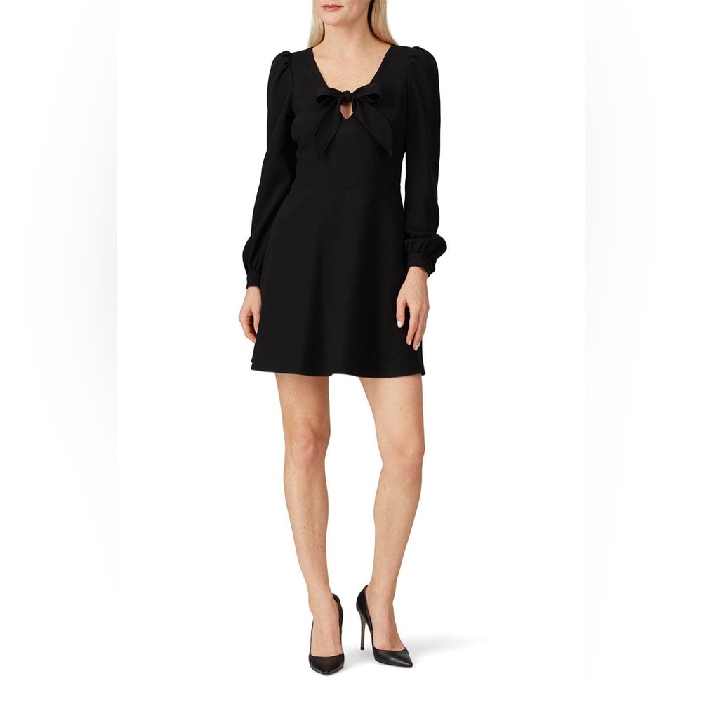 Black Halo Black Ellen Mini Dress Long Sleeves Preloved RTR Size 4